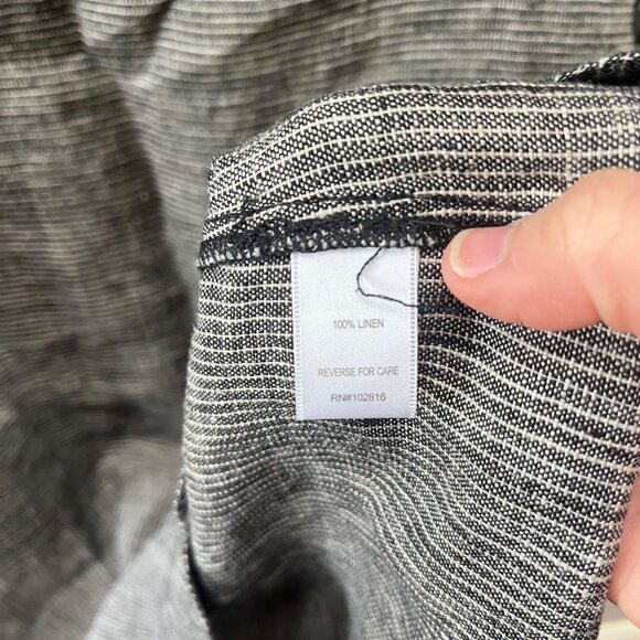 Garnet Hill Womens Black & White Striped Linen Tunic Dress Size 8 Short Sleeves - Picture 4 of 5